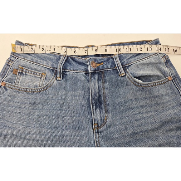 Judy Blue Mid Rise Rigid Magic Release Hem Size 7/28 Boyfriend Denim Jeans 88818 - Picture 5 of 9